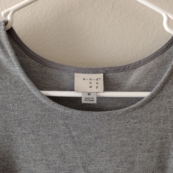 A New Day Women's Gray Heathered Knit Pockets Fit & Flare Stretch Sleeveless M - Picture 2 of 9